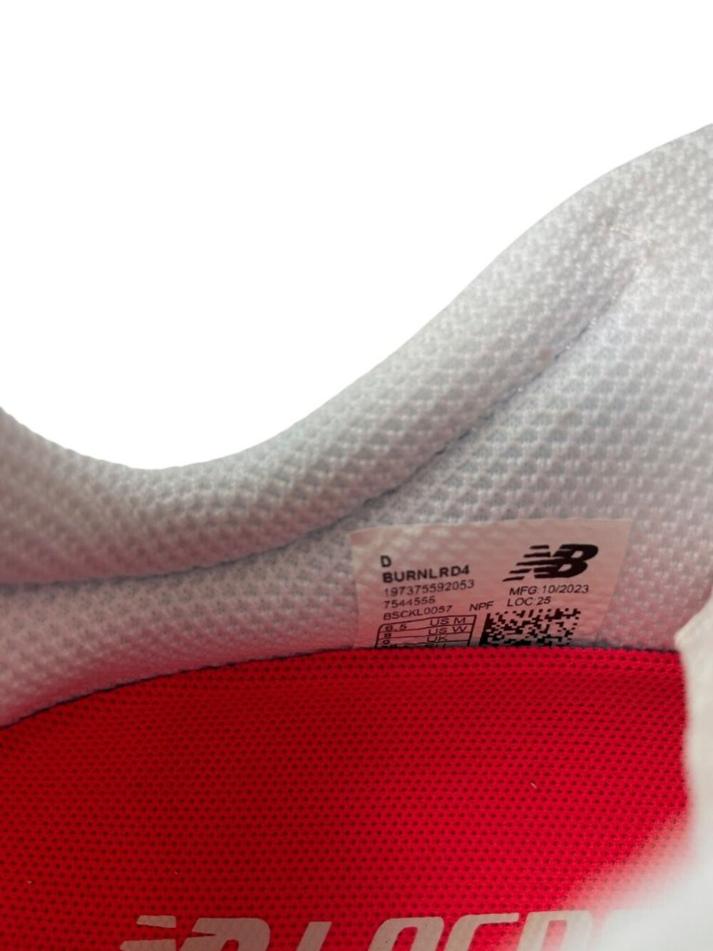 New Balance Burn X4 Lacrosse Cleats White / Red Men's Size 6.5 NWOT - Picture 9 of 9